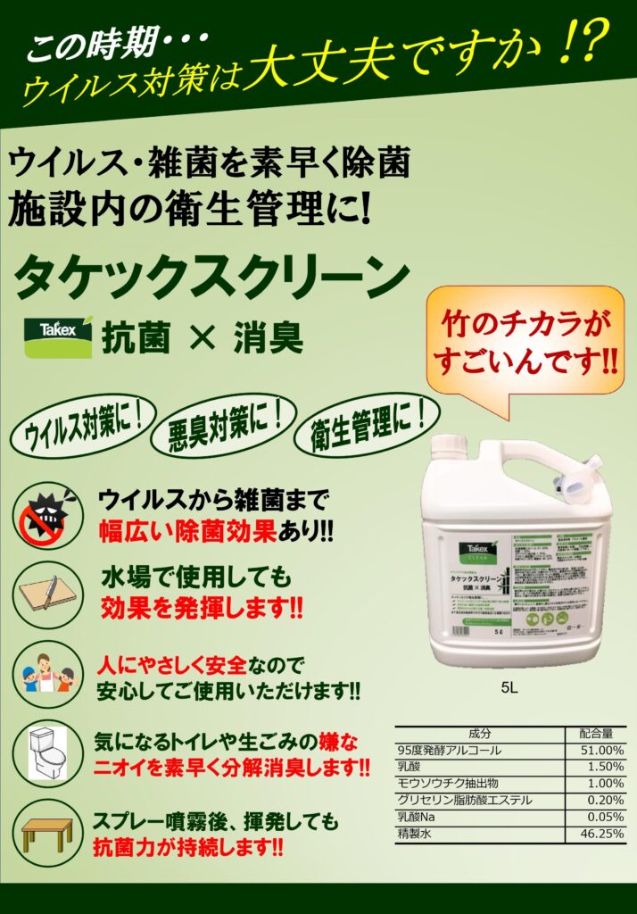 除菌・消臭剤 (タケックスクリーン) 18L /8-4964-03